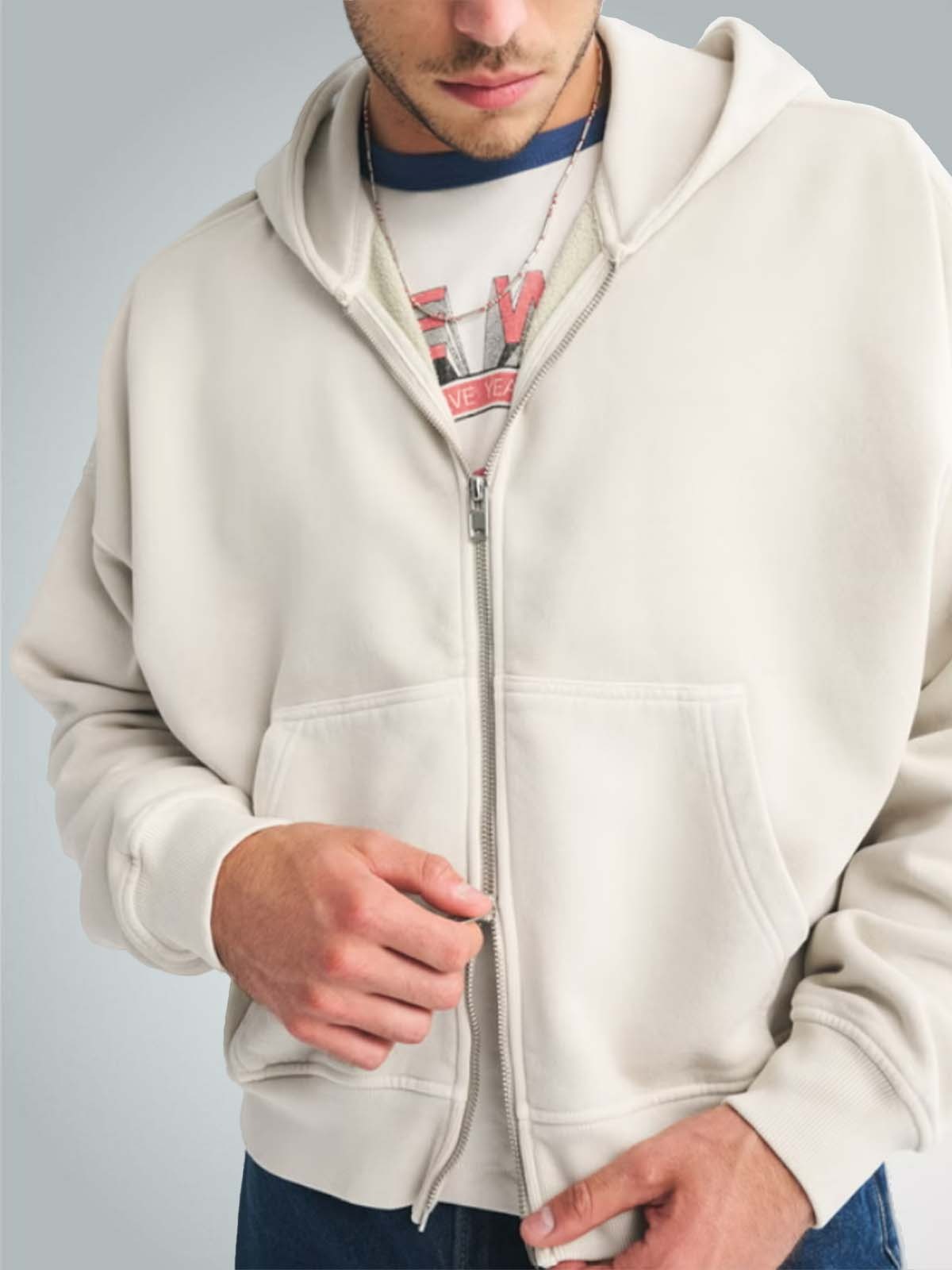Heavyweight 3 İplik Fermuarlı Hoodie