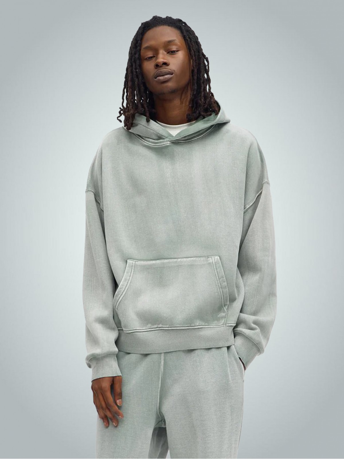 Asit Yıkamalı Premium Kapüşonlu Sweatshirt