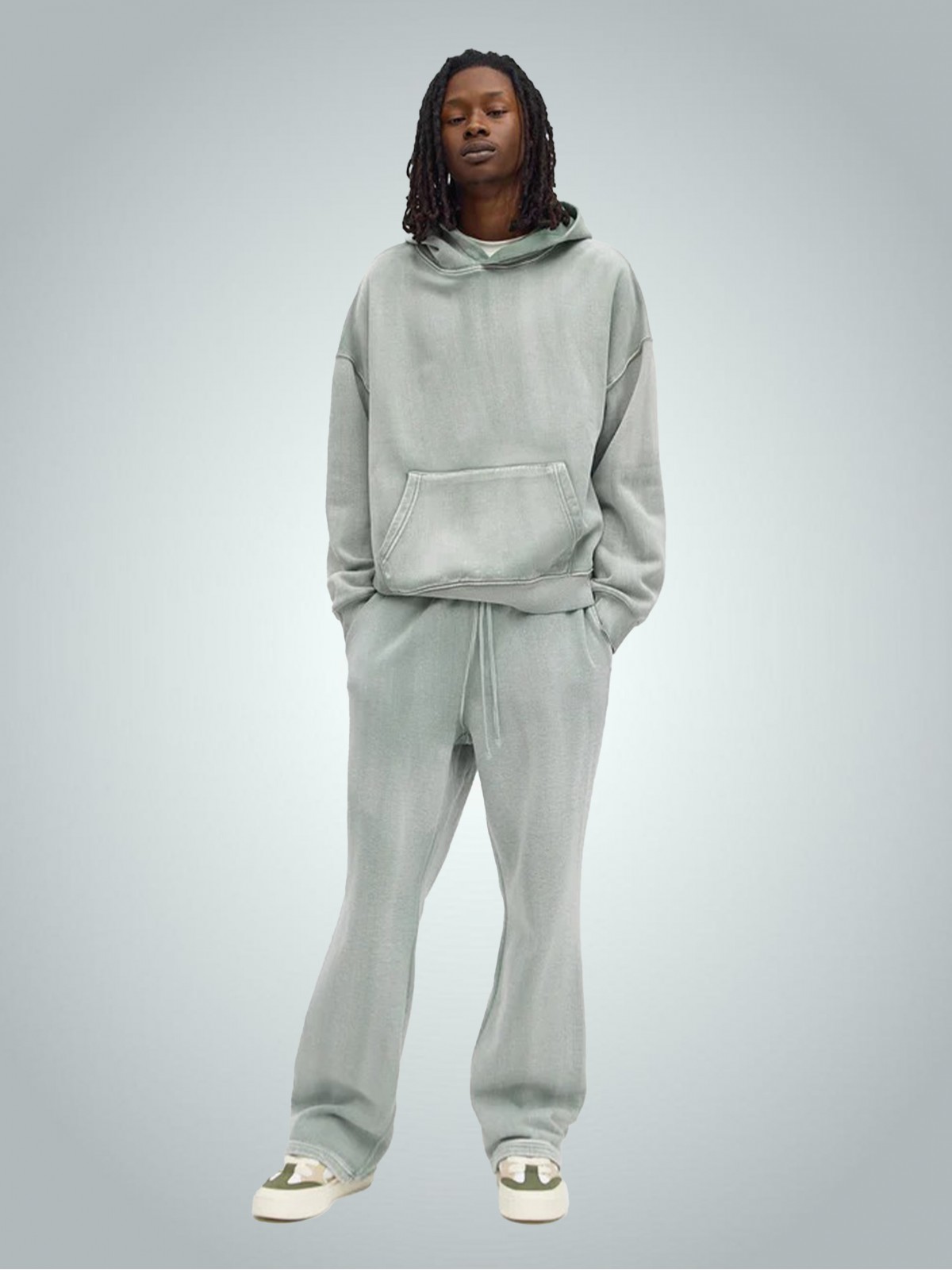 Asit Yıkamalı Premium Kapüşonlu Sweatshirt
