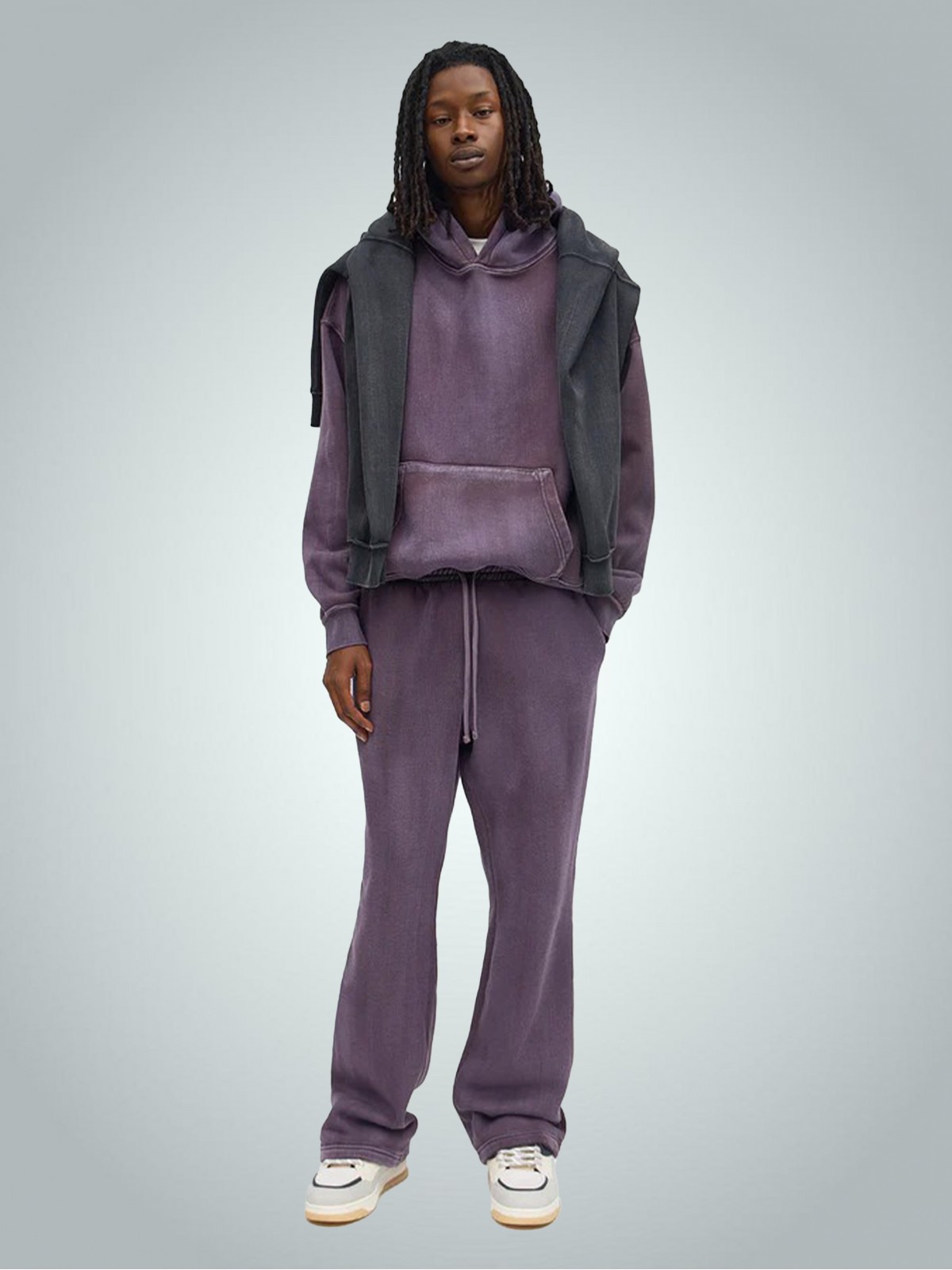 Asit Yıkamalı Premium Kapüşonlu Sweatshirt