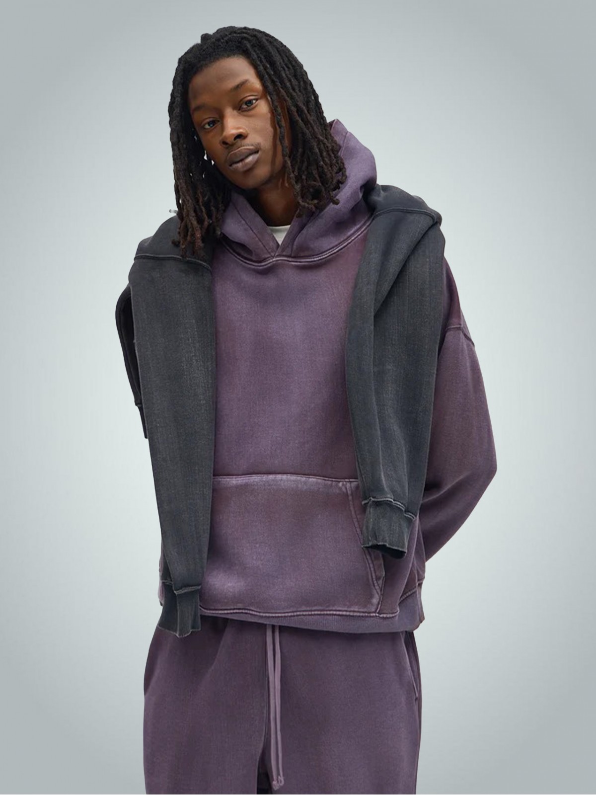 Asit Yıkamalı Premium Kapüşonlu Sweatshirt