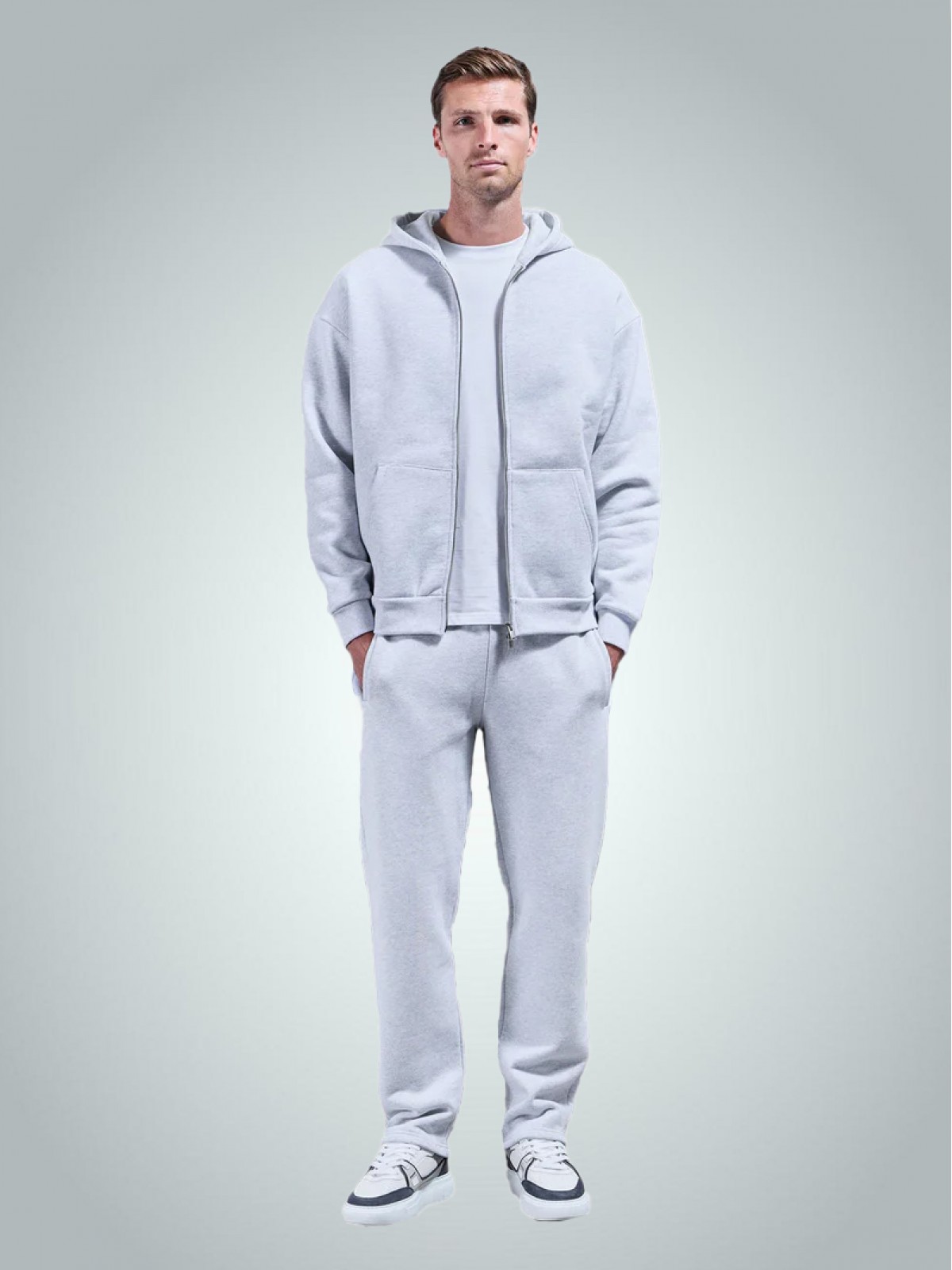 Kapüşonlu Kalın Fermuarlı Sweatshirt
