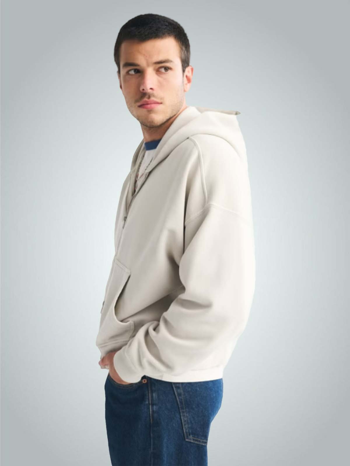 Heavyweight 3 İplik Fermuarlı Hoodie