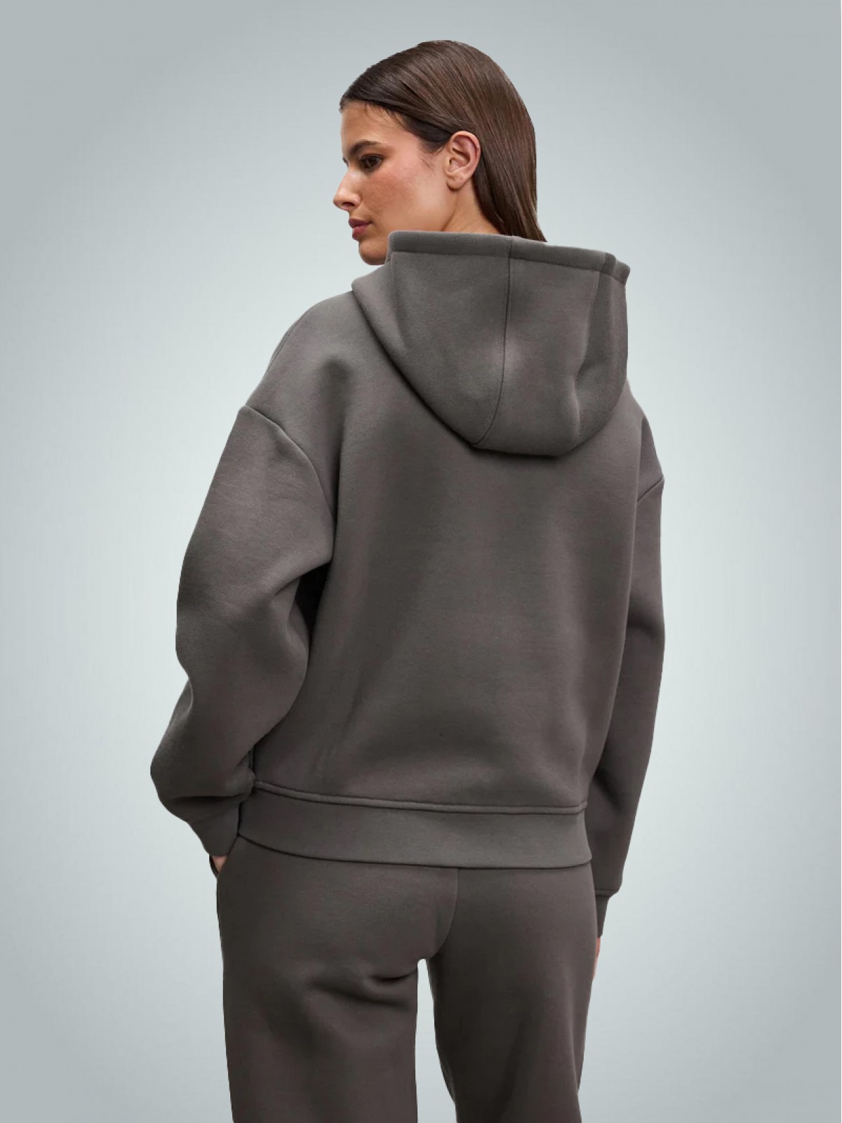 Kapüşonlu Kalın Fermuarlı Sweatshirt