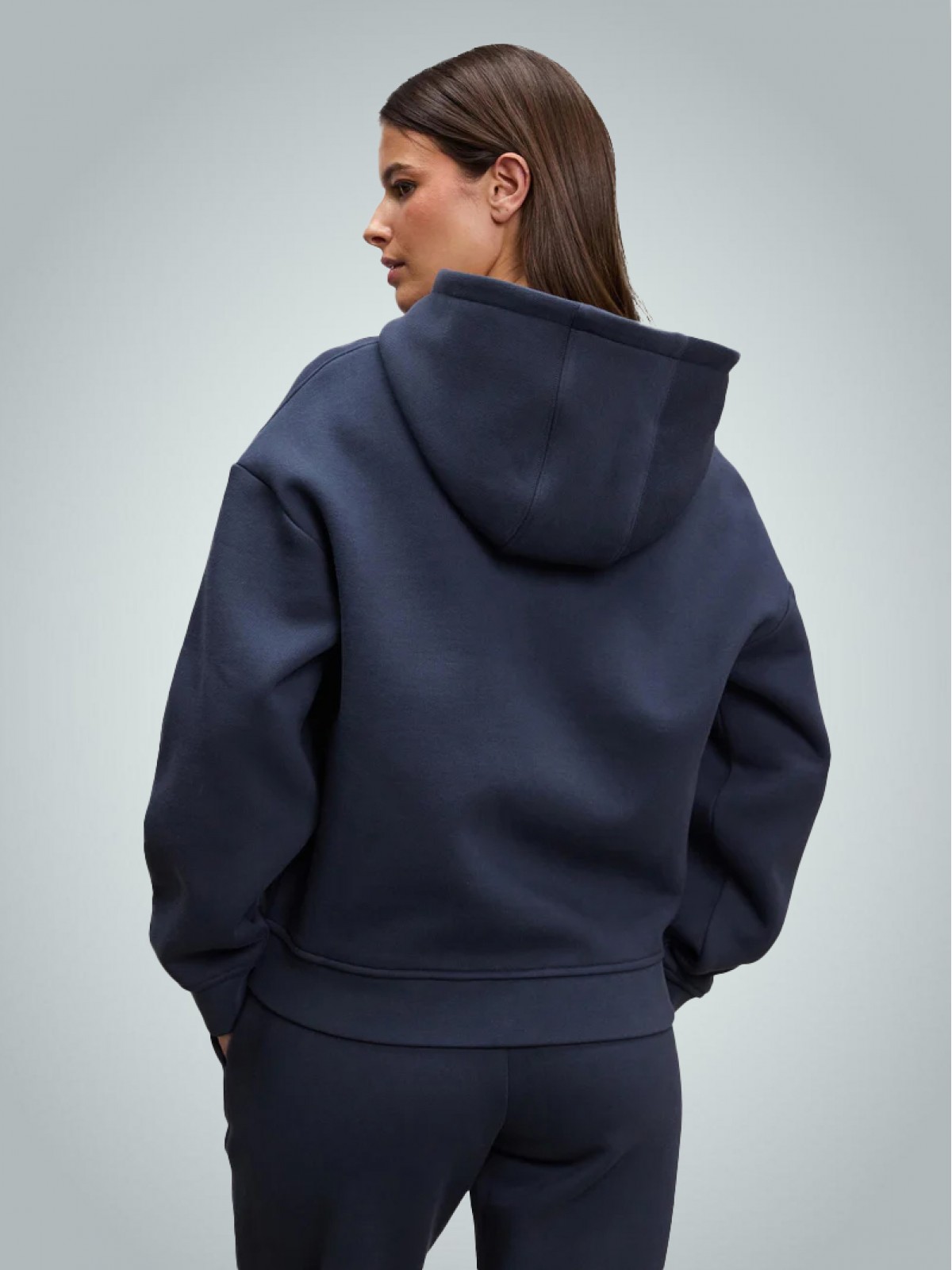 Kapüşonlu Kalın Fermuarlı Sweatshirt