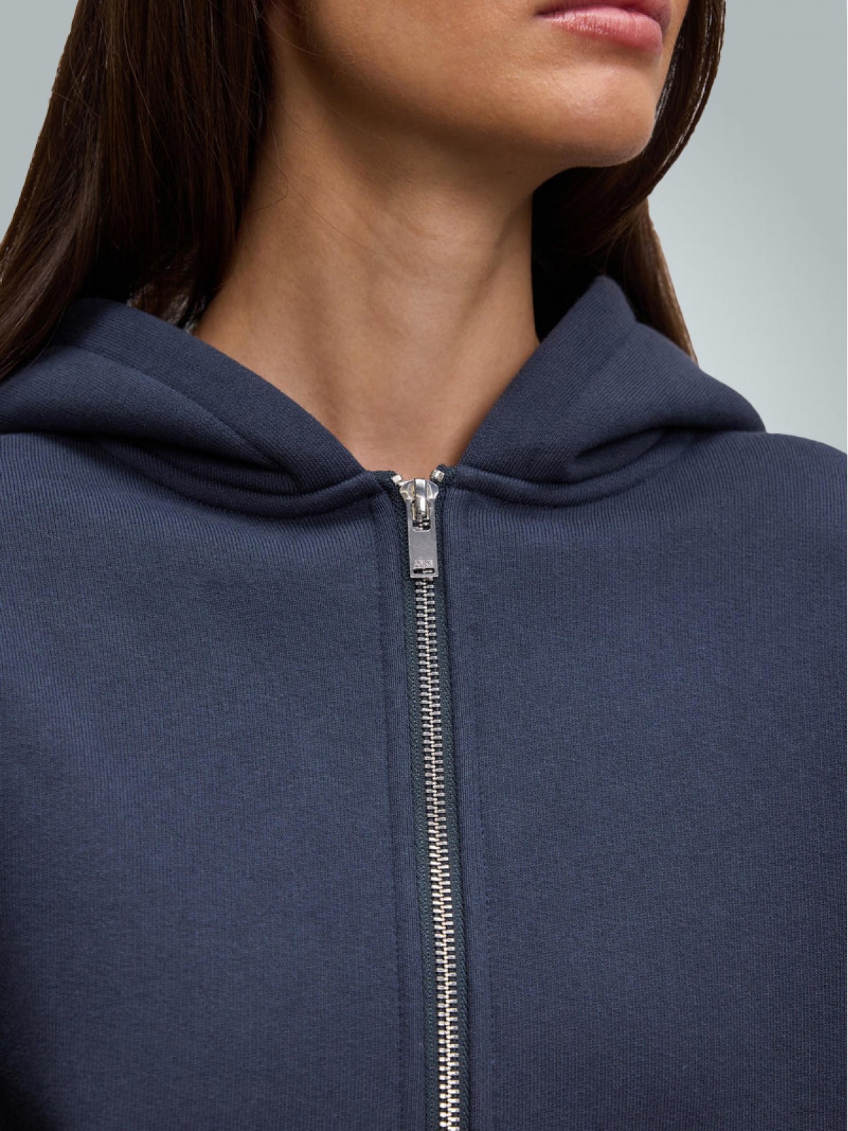 Kapüşonlu Kalın Fermuarlı Sweatshirt