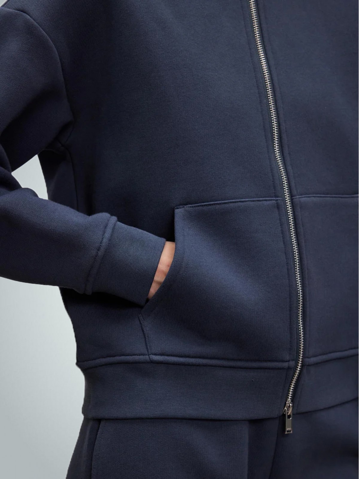 Kapüşonlu Kalın Fermuarlı Sweatshirt