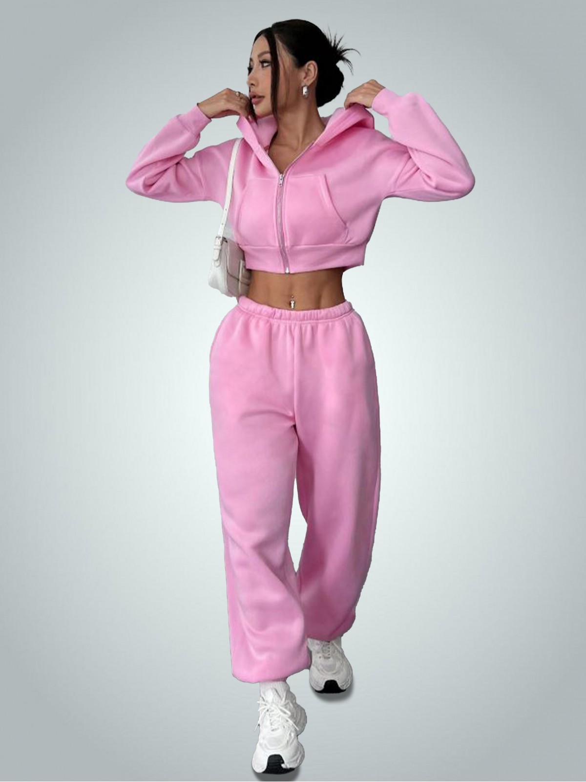 Relaxed Fit Fermuarlı Kapüşon
