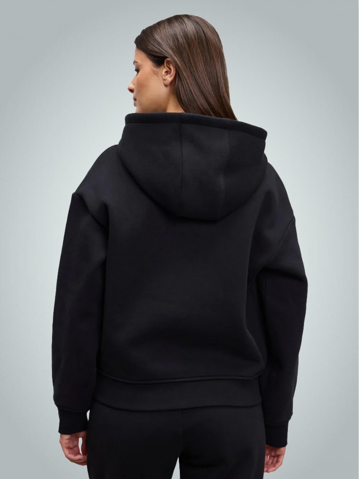 Kapüşonlu Kalın Fermuarlı Sweatshirt