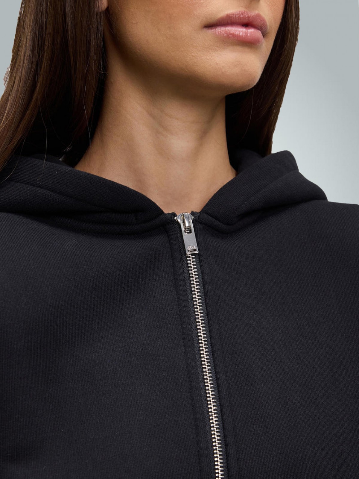 Kapüşonlu Kalın Fermuarlı Sweatshirt