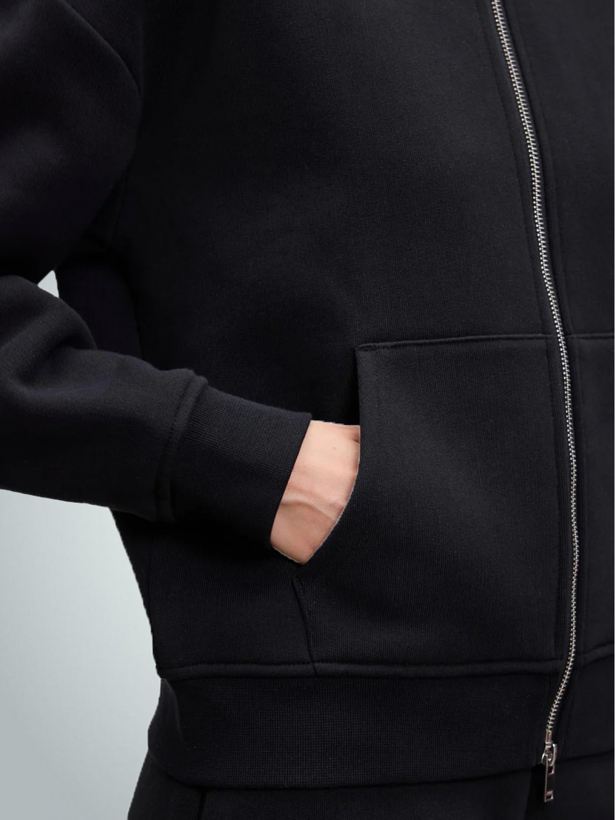 Kapüşonlu Kalın Fermuarlı Sweatshirt