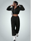 Relaxed Fit Fermuarlı Kapüşon