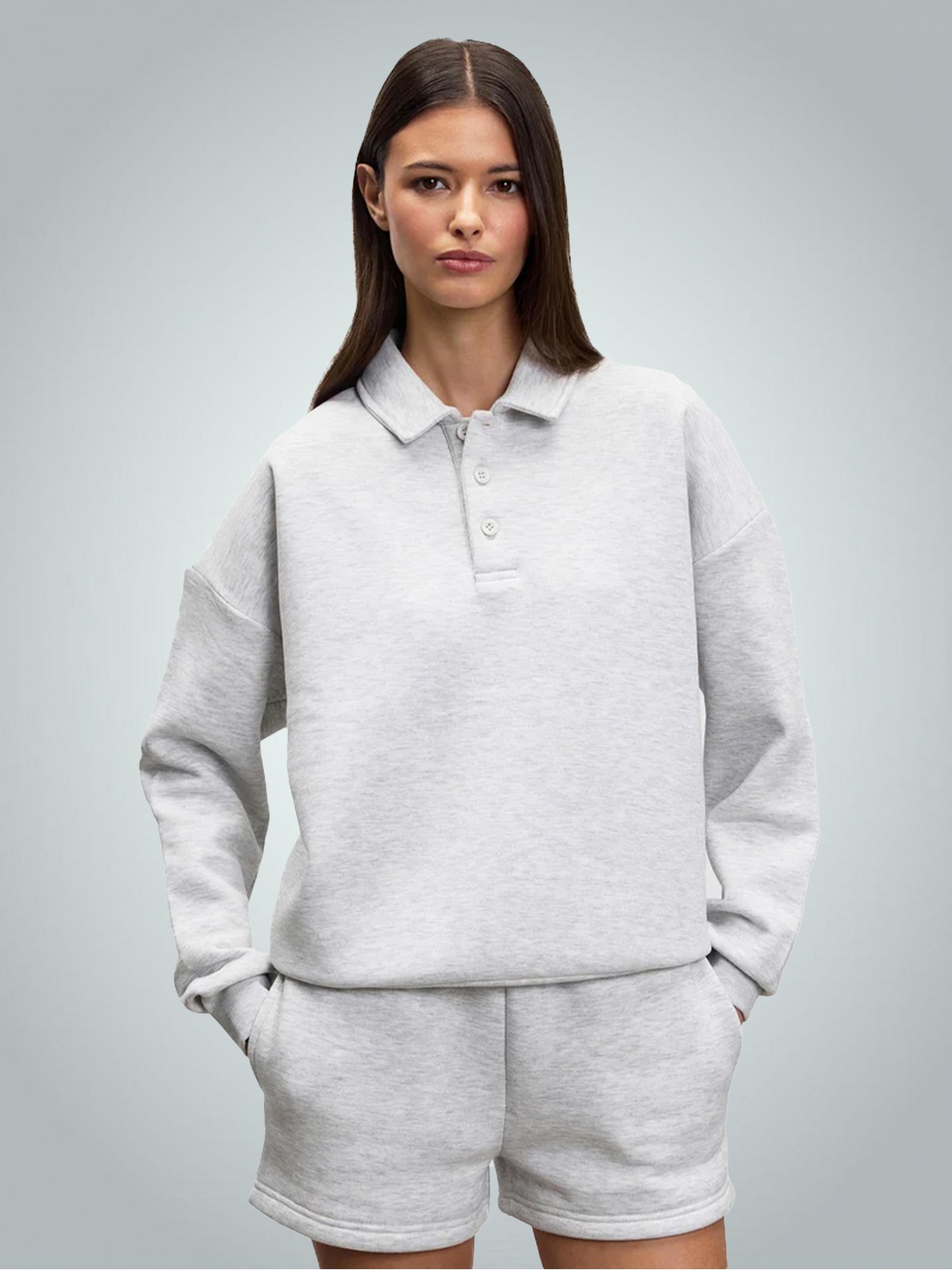 2 İplik Compact Penye Şardonlu Lacoste 280 gr Polo Yaka Sweatshirt