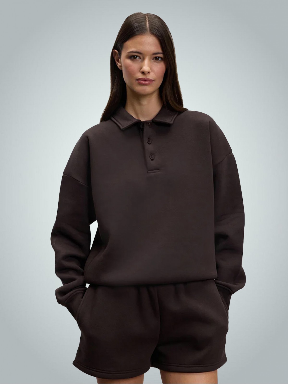 2 İplik Compact Penye Şardonlu Lacoste 280 gr Polo Yaka Sweatshirt