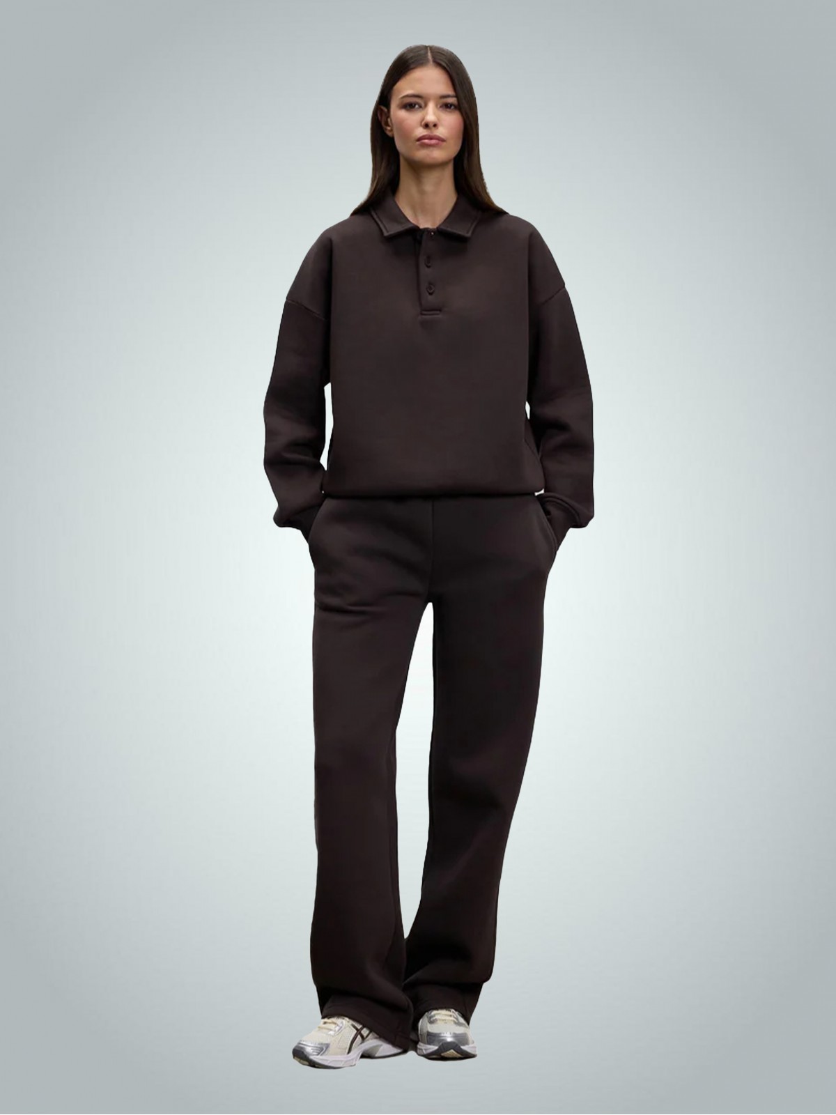 2 İplik Compact Penye Şardonlu Lacoste 280 gr Polo Yaka Sweatshirt