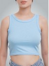Premium Siyah Fitilli Pamuklu Crop Atlet
