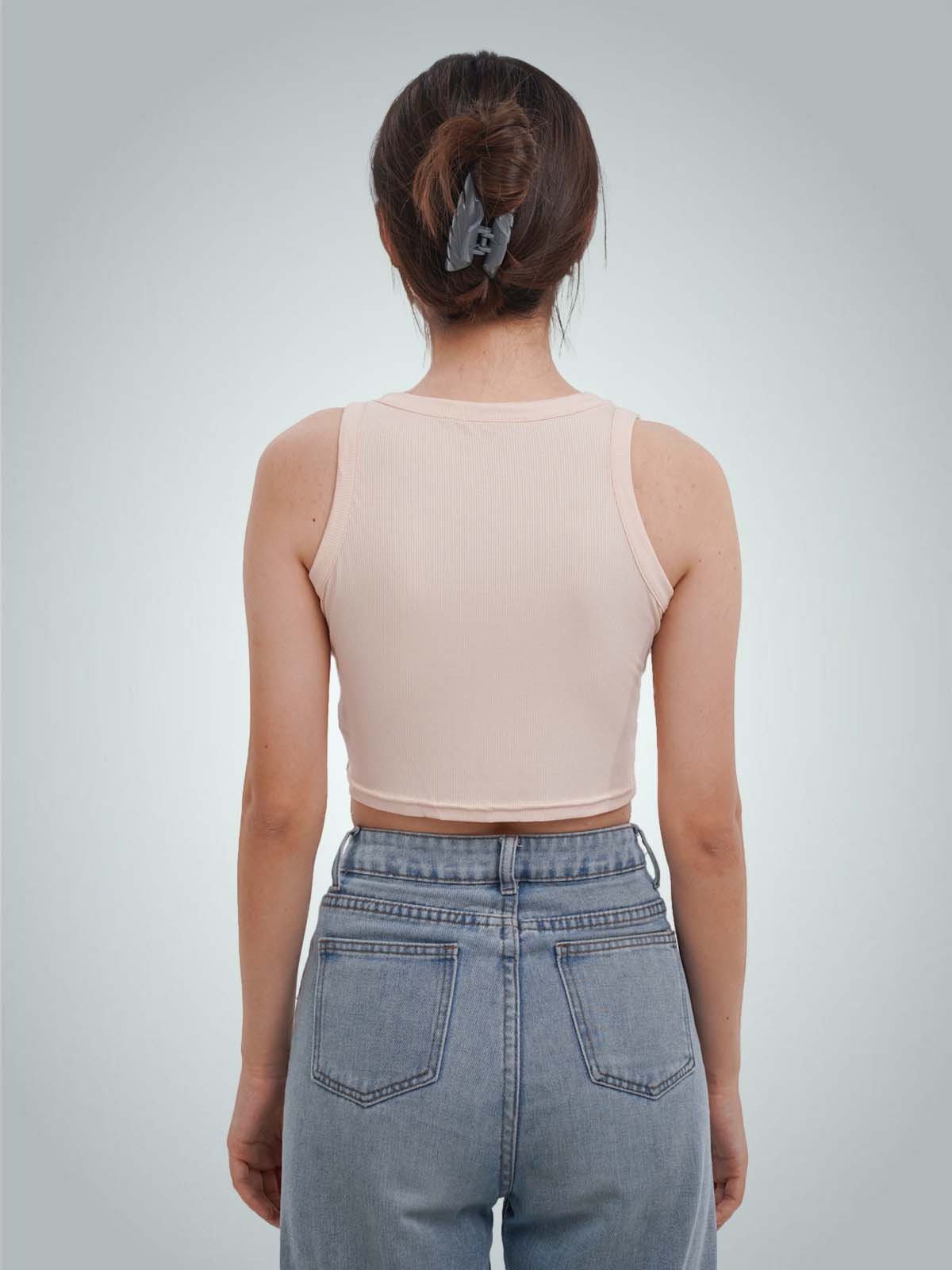 Premium Siyah Fitilli Pamuklu Crop Atlet