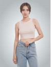 Premium Siyah Fitilli Pamuklu Crop Atlet
