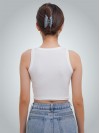 Premium Siyah Fitilli Pamuklu Crop Atlet